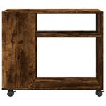 Casa si Gradina - Mobilier - Mese si birouri - Mese living - Masa laterala cu roti stejar fumuriu 70x35x60 cm lemn compozit - Infinity.ro