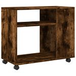 Casa si Gradina - Mobilier - Mese si birouri - Mese living - Masa laterala cu roti stejar fumuriu 70x35x60 cm lemn compozit - Infinity.ro