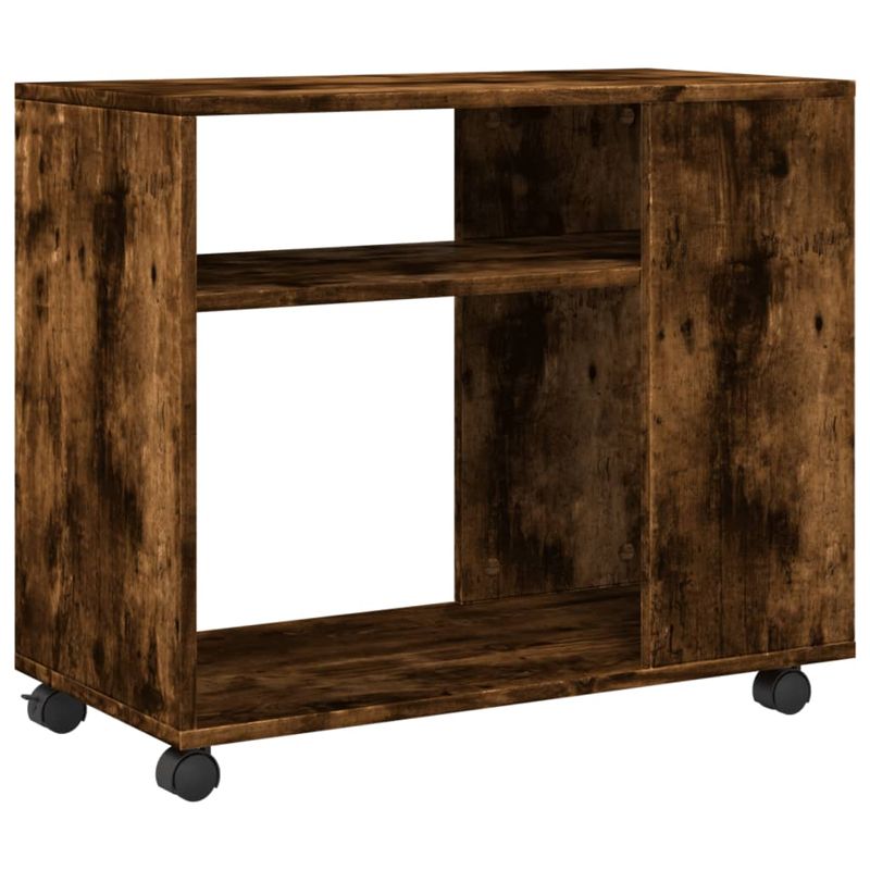 Casa si Gradina - Mobilier - Mese si birouri - Mese living - Masa laterala cu roti stejar fumuriu 70x35x60 cm lemn compozit - Infinity.ro