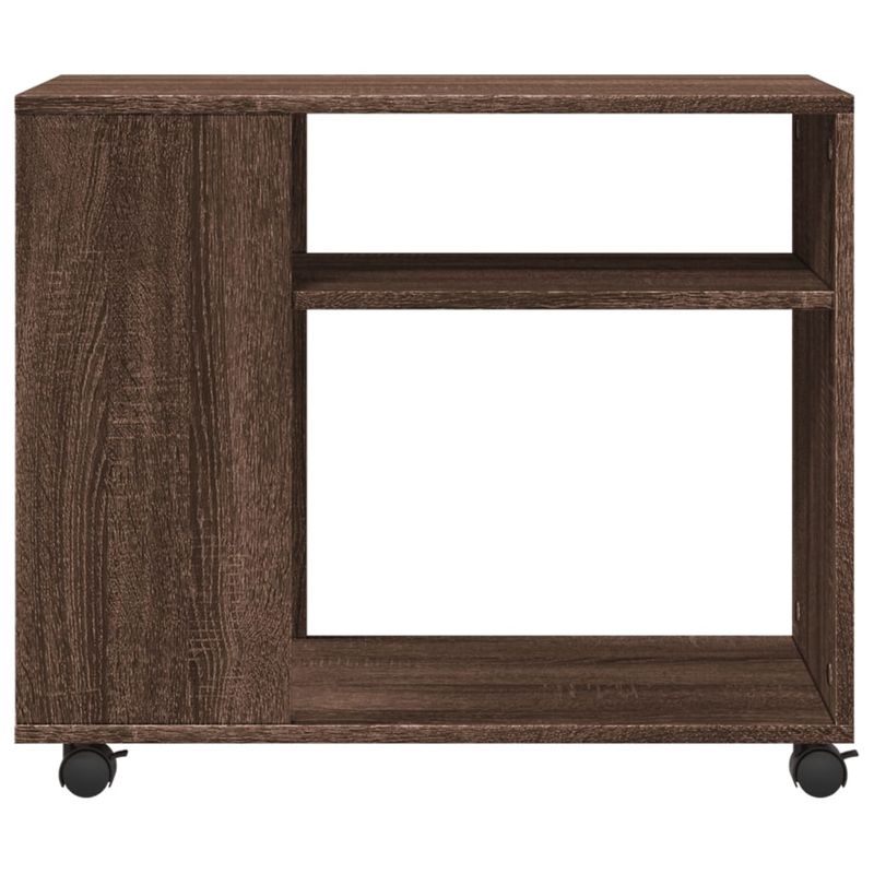 Casa si Gradina - Mobilier - Mese si birouri - Mese living - Masa laterala cu roti stejar maro 70x35x60 cm lemn compozit - Infinity.ro