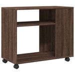 Casa si Gradina - Mobilier - Mese si birouri - Mese living - Masa laterala cu roti stejar maro 70x35x60 cm lemn compozit - Infinity.ro