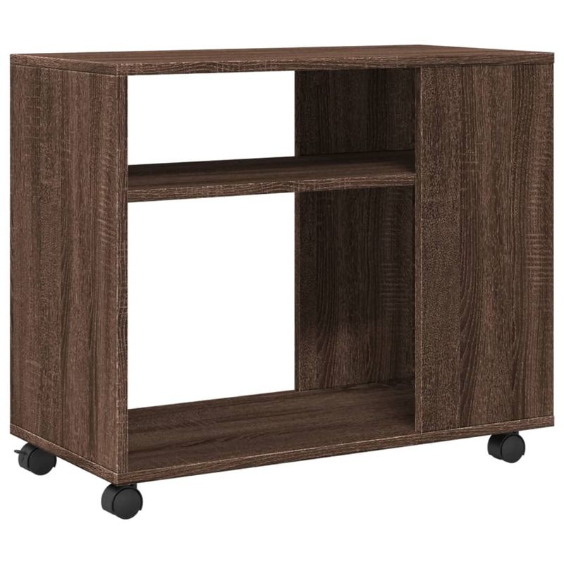Casa si Gradina - Mobilier - Mese si birouri - Mese living - Masa laterala cu roti stejar maro 70x35x60 cm lemn compozit - Infinity.ro