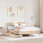 Casa si Gradina - Mobilier - Paturi si accesorii - Paturi - Cadru de pat fara saltea, 150x200 cm, lemn masiv pin - Infinity.ro