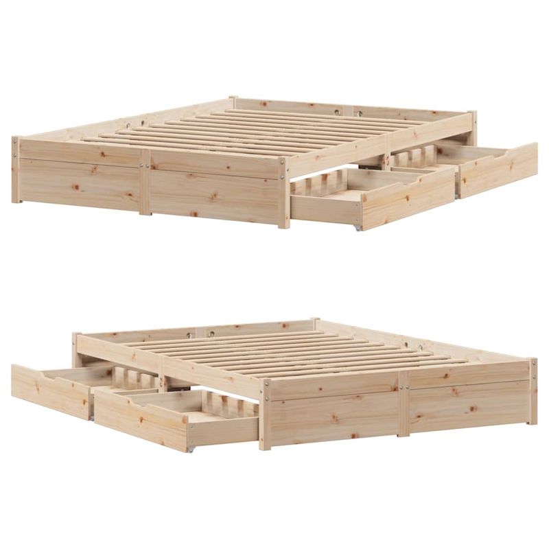 Casa si Gradina - Mobilier - Paturi si accesorii - Paturi - Cadru de pat fara saltea, 120x200 cm, lemn masiv pin - Infinity.ro