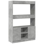 Casa si Gradina - Mobilier - Biblioteci si rafturi - Biblioteci - Dulap inalt, gri beton, 92x33x140 cm, lemn prelucrat - Infinity.ro
