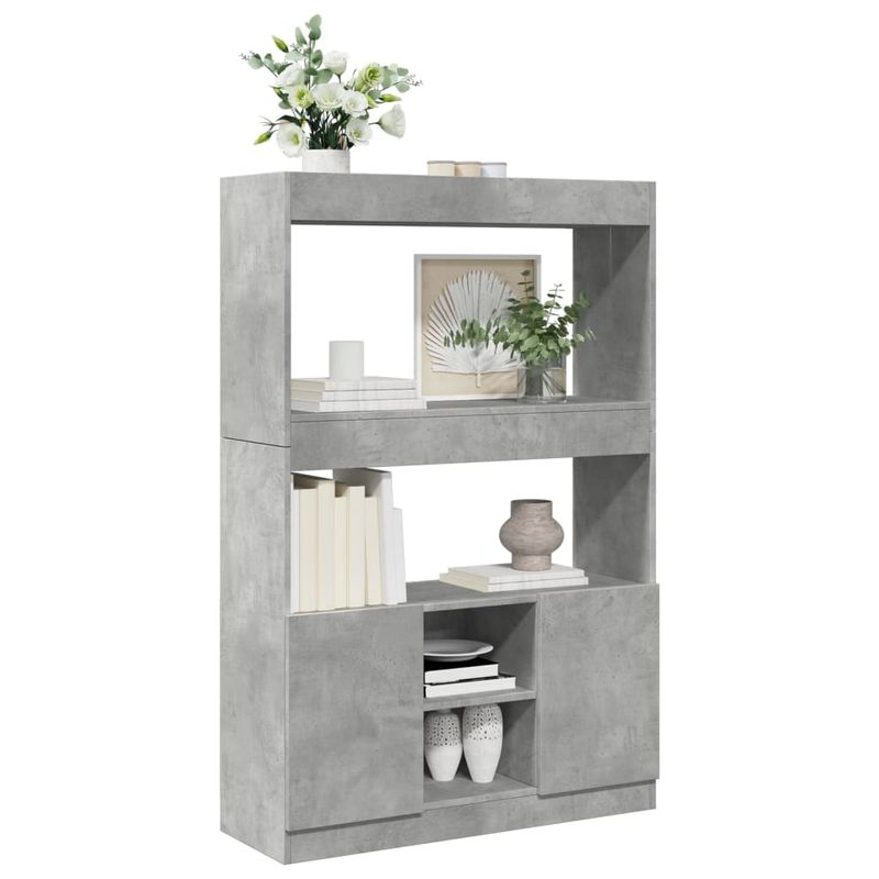 Casa si Gradina - Mobilier - Biblioteci si rafturi - Biblioteci - Dulap inalt, gri beton, 92x33x140 cm, lemn prelucrat - Infinity.ro