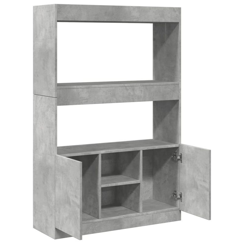 Casa si Gradina - Mobilier - Biblioteci si rafturi - Biblioteci - Dulap inalt, gri beton, 92x33x140 cm, lemn prelucrat - Infinity.ro