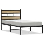 Casa si Gradina - Mobilier - Paturi si accesorii - Paturi - Cadru pat metalic fara saltea, stejar sonoma, 90x190 cm - Infinity.ro