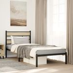Casa si Gradina - Mobilier - Paturi si accesorii - Paturi - Cadru pat metalic fara saltea, stejar sonoma, 90x190 cm - Infinity.ro