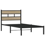 Casa si Gradina - Mobilier - Paturi si accesorii - Paturi - Cadru pat metalic fara saltea, stejar sonoma, 90x190 cm - Infinity.ro