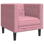 Casa si Gradina - Mobilier - Scaune si fotolii - Fotolii - Fotoliu Chesterfield, roz, catifea - Infinity.ro