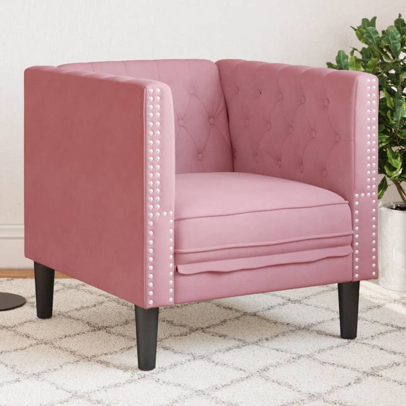 Casa si Gradina - Mobilier - Scaune si fotolii - Fotolii - Fotoliu Chesterfield, roz, catifea - Infinity.ro