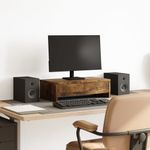 Laptop, Telefoane si Tablete - Laptopuri si accesorii - Accesorii Laptop - Standuri/Coolere notebook - Suport monitor cu sertare, stejar fumuriu, 50x27x15 cm, lemn - Infinity.ro