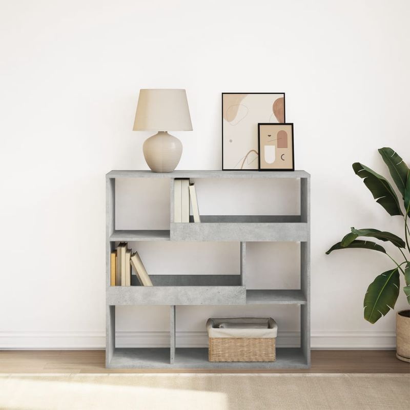 Casa si Gradina - Mobilier - Biblioteci si rafturi - Biblioteci - Biblioteca/Separator camera, gri beton, 100x33x94,5 cm - Infinity.ro