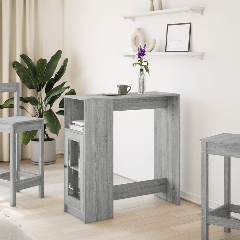 Casa si Gradina - Mobilier - Mese si birouri - Mese bucatarie si dining - Masa bar cu rafturi, gri sonoma, 101x40x103,5 cm lemn prelucrat - Infinity.ro