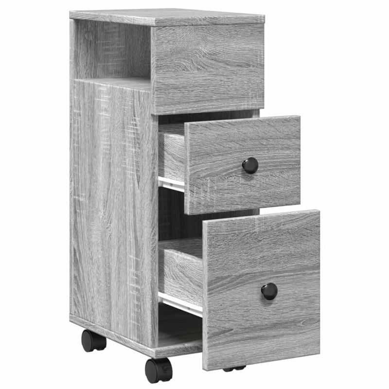 Casa si Gradina - Mobilier - Dulapuri si sifoniere - Dulapuri - Dulap de baie ingust cu roti, sonoma gri, lemn prelucrat - Infinity.ro