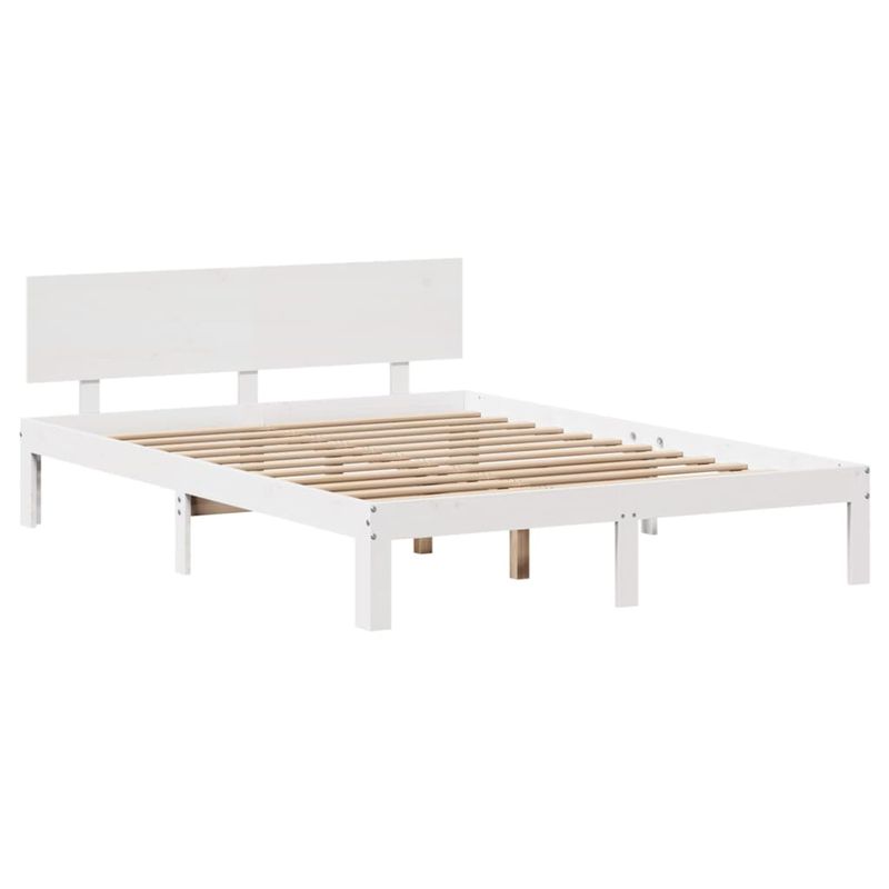 Casa si Gradina - Mobilier - Paturi si accesorii - Paturi - Cadru de pat cu sertare, alb, 150x200 cm, lemn masiv pin - Infinity.ro