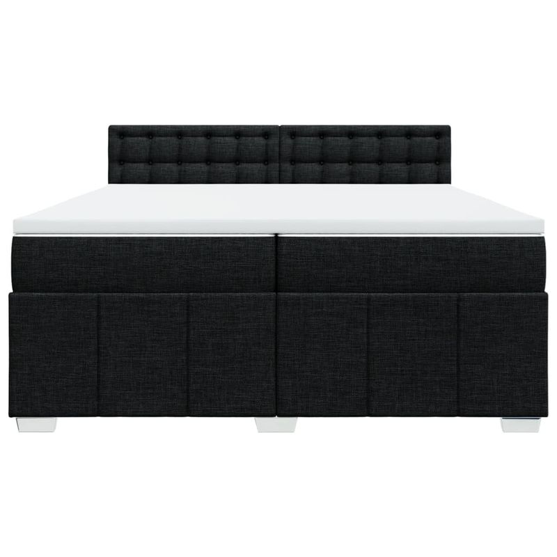 Casa si Gradina - Mobilier - Paturi si accesorii - Paturi - Pat box spring cu saltea, negru, 200x200 cm, textil - Infinity.ro