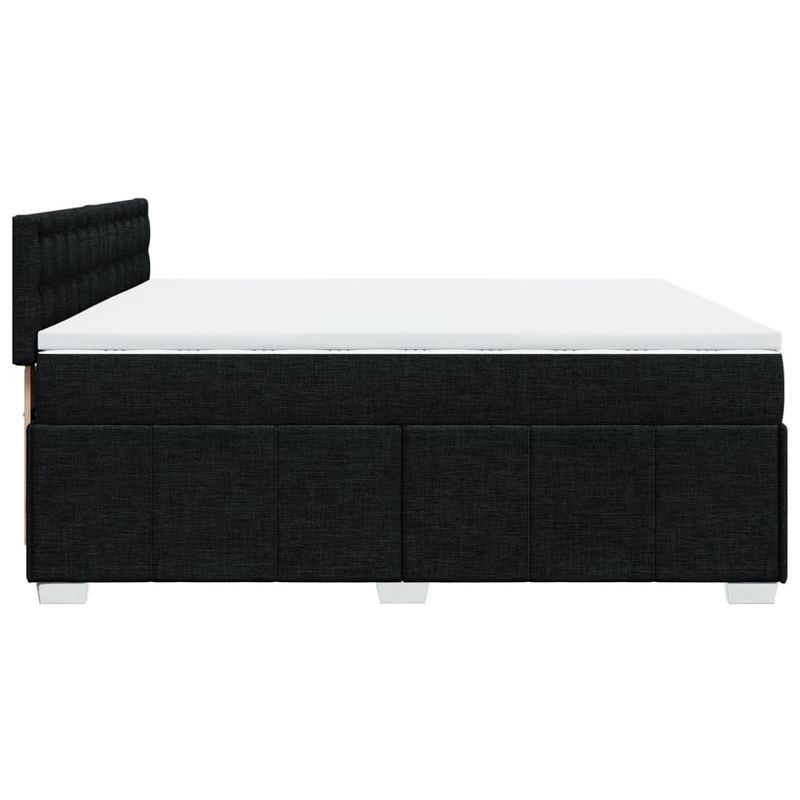 Casa si Gradina - Mobilier - Paturi si accesorii - Paturi - Pat box spring cu saltea, negru, 200x200 cm, textil - Infinity.ro