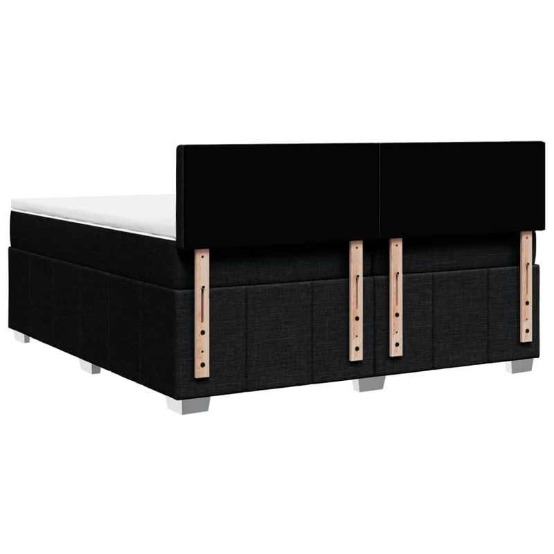 Casa si Gradina - Mobilier - Paturi si accesorii - Paturi - Pat box spring cu saltea, negru, 200x200 cm, textil - Infinity.ro