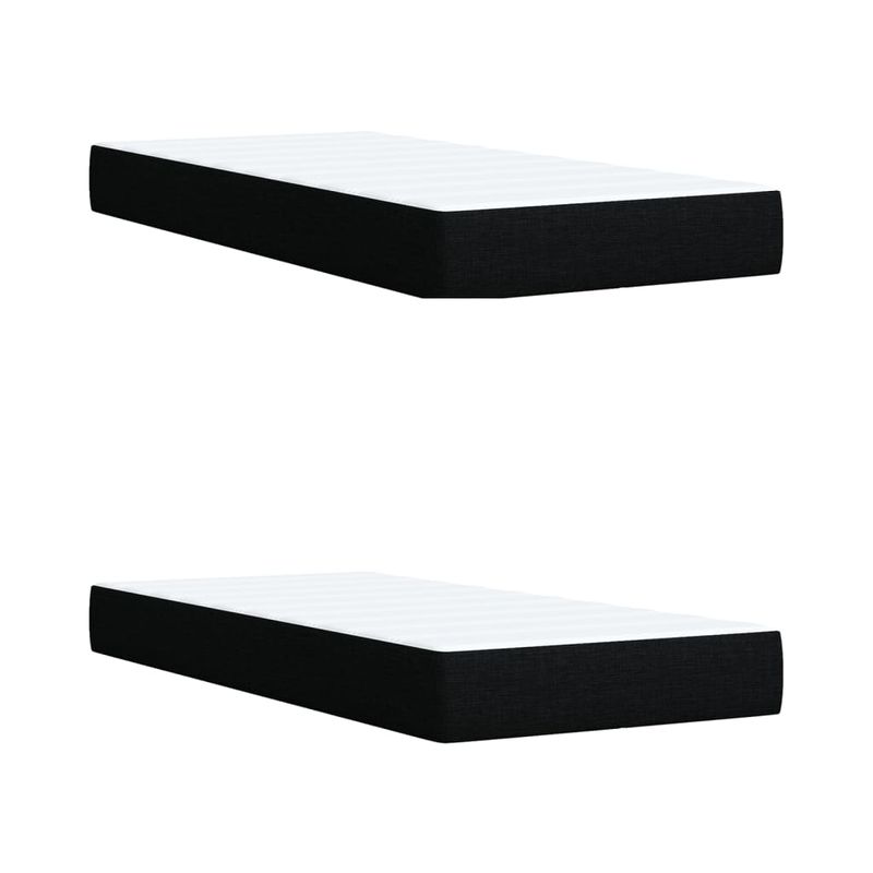 Casa si Gradina - Mobilier - Paturi si accesorii - Paturi - Pat box spring cu saltea, negru, 200x200 cm, textil - Infinity.ro
