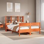 Casa si Gradina - Mobilier - Paturi si accesorii - Paturi - Pat cu biblioteca fara saltea maro 150x200 cm lemn masiv de pin - Infinity.ro