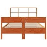 Casa si Gradina - Mobilier - Paturi si accesorii - Paturi - Pat cu biblioteca fara saltea maro 150x200 cm lemn masiv de pin - Infinity.ro