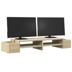 Laptop, Telefoane si Tablete - Laptopuri si accesorii - Accesorii Laptop - Standuri/Coolere notebook - Suport monitor cu depozitare, stejar sonoma, 100x27x15 cm, lemn - Infinity.ro
