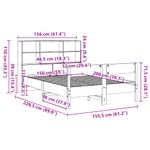 Casa si Gradina - Mobilier - Paturi si accesorii - Paturi - Pat cu biblioteca fara saltea maro 150x200 cm lemn masiv de pin - Infinity.ro