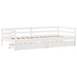Casa si Gradina - Mobilier - Paturi si accesorii - Paturi - Pat de zi cu sertare, alb, 90x200 cm, lemn masiv pin - Infinity.ro