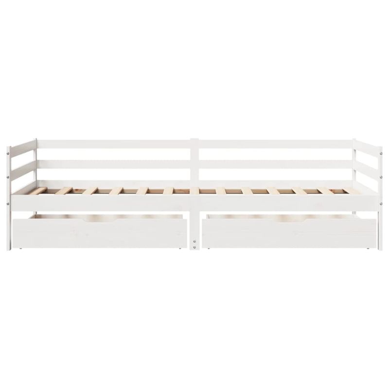 Casa si Gradina - Mobilier - Paturi si accesorii - Paturi - Pat de zi cu sertare, alb, 90x200 cm, lemn masiv pin - Infinity.ro