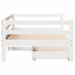 Casa si Gradina - Mobilier - Paturi si accesorii - Paturi - Pat de zi cu sertare, alb, 90x200 cm, lemn masiv pin - Infinity.ro