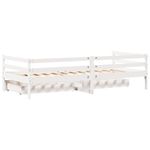 Casa si Gradina - Mobilier - Paturi si accesorii - Paturi - Pat de zi cu sertare, alb, 90x200 cm, lemn masiv pin - Infinity.ro