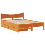 Casa si Gradina - Mobilier - Paturi si accesorii - Paturi - Cadru pat cu sertare maro ceruit, 140x200 cm, lemn masiv de pin - Infinity.ro