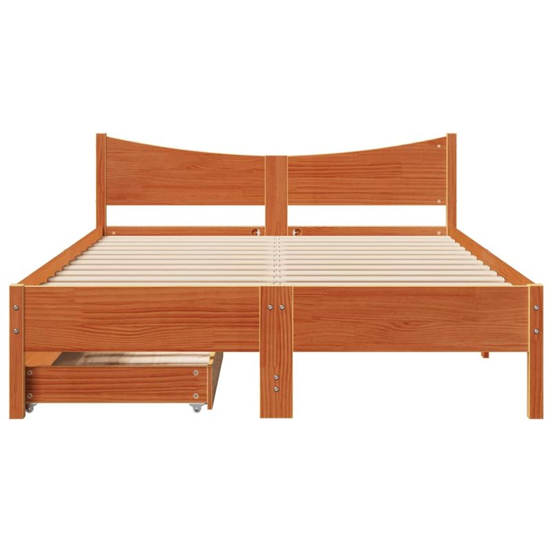 Casa si Gradina - Mobilier - Paturi si accesorii - Paturi - Cadru pat cu sertare maro ceruit, 140x200 cm, lemn masiv de pin - Infinity.ro