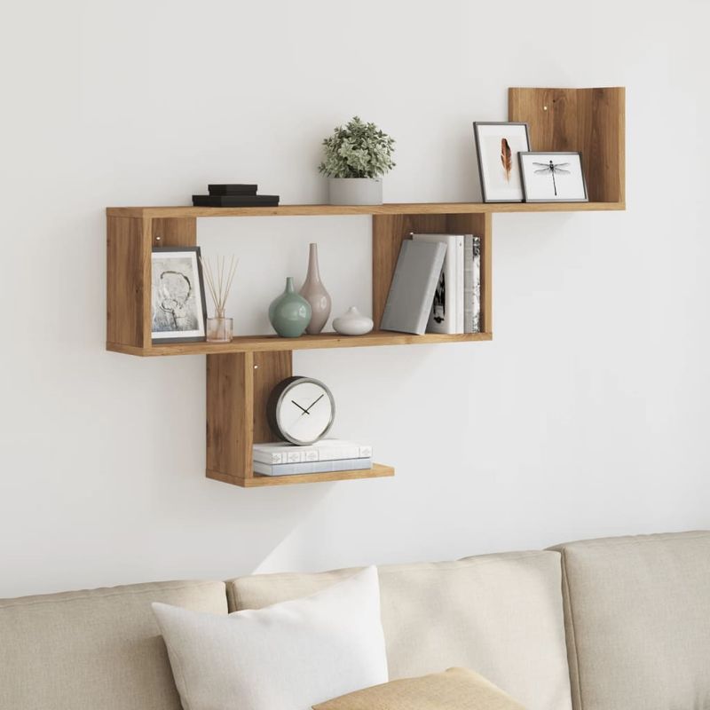 Casa si Gradina - Mobilier - Biblioteci si rafturi - Rafturi - Raft de perete, lemn artizanal, 100x15x70 cm, lemn prelucrat - Infinity.ro
