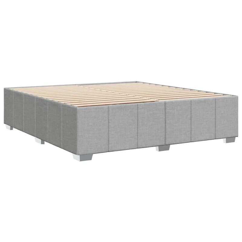 Casa si Gradina - Mobilier - Paturi si accesorii - Paturi - Cadru de pat fara saltea, gri deschis, 200x200 cm, textil - Infinity.ro