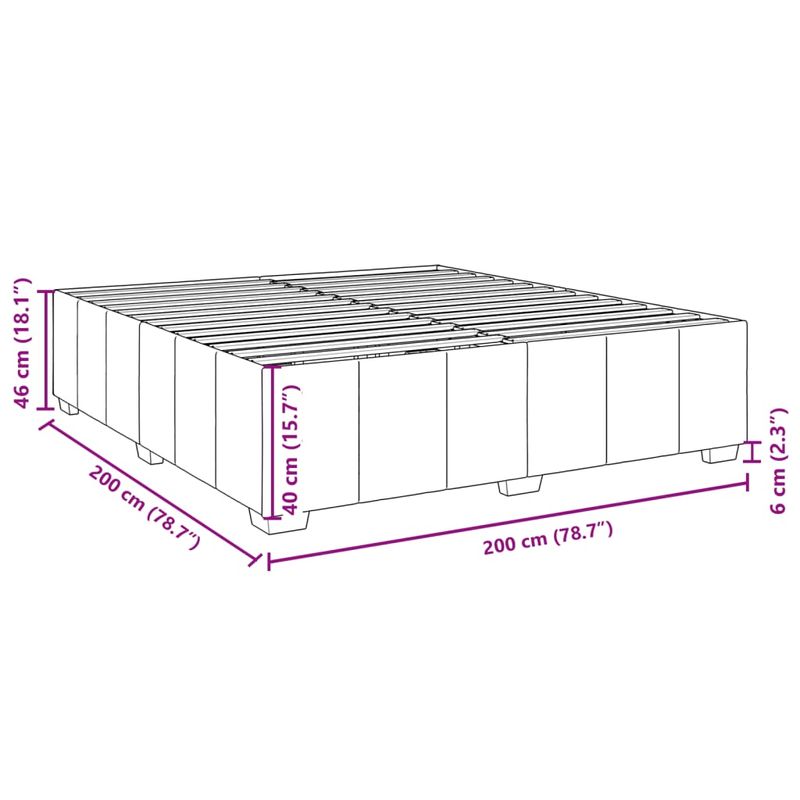 Casa si Gradina - Mobilier - Paturi si accesorii - Paturi - Cadru de pat fara saltea, gri deschis, 200x200 cm, textil - Infinity.ro