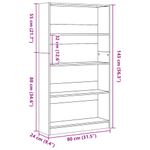 Casa si Gradina - Mobilier - Biblioteci si rafturi - Biblioteci - Biblioteca, stejar maro, 80x24x143 cm, lemn prelucrat - Infinity.ro