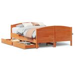 Casa si Gradina - Mobilier - Paturi si accesorii - Paturi - Cadru pat fara saltea, maro ceruit, 120x190 cm, lemn masiv pin - Infinity.ro
