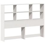 Casa si Gradina - Mobilier - Paturi si accesorii - Accesorii paturi - Tablie de pat cu depozitare alb 140 cm lemn masiv de pin - Infinity.ro