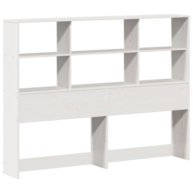 Casa si Gradina - Mobilier - Paturi si accesorii - Accesorii paturi - Tablie de pat cu depozitare alb 140 cm lemn masiv de pin - Infinity.ro