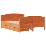 Casa si Gradina - Mobilier - Paturi si accesorii - Paturi - Cadru pat fara saltea, maro ceruit, 120x190 cm, lemn masiv pin - Infinity.ro