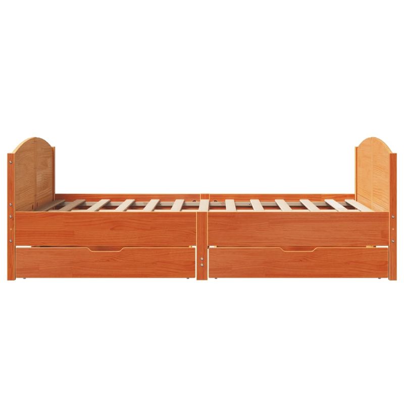 Casa si Gradina - Mobilier - Paturi si accesorii - Paturi - Cadru pat fara saltea, maro ceruit, 120x190 cm, lemn masiv pin - Infinity.ro