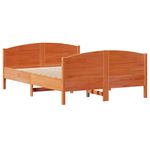Casa si Gradina - Mobilier - Paturi si accesorii - Paturi - Cadru pat fara saltea, maro ceruit, 120x190 cm, lemn masiv pin - Infinity.ro