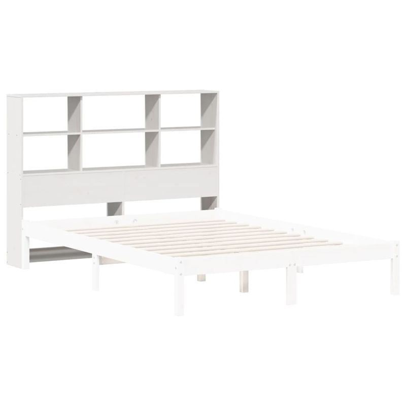 Casa si Gradina - Mobilier - Paturi si accesorii - Accesorii paturi - Tablie de pat cu depozitare alb 140 cm lemn masiv de pin - Infinity.ro