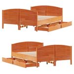 Casa si Gradina - Mobilier - Paturi si accesorii - Paturi - Cadru pat fara saltea, maro ceruit, 120x190 cm, lemn masiv pin - Infinity.ro