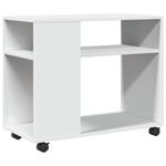 Casa si Gradina - Mobilier - Mese si birouri - Mese living - Masuta laterala cu roti, alb/maro, 70x35x60 cm lemn prelucrat - Infinity.ro