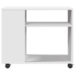 Casa si Gradina - Mobilier - Mese si birouri - Mese living - Masuta laterala cu roti, alb/maro, 70x35x60 cm lemn prelucrat - Infinity.ro