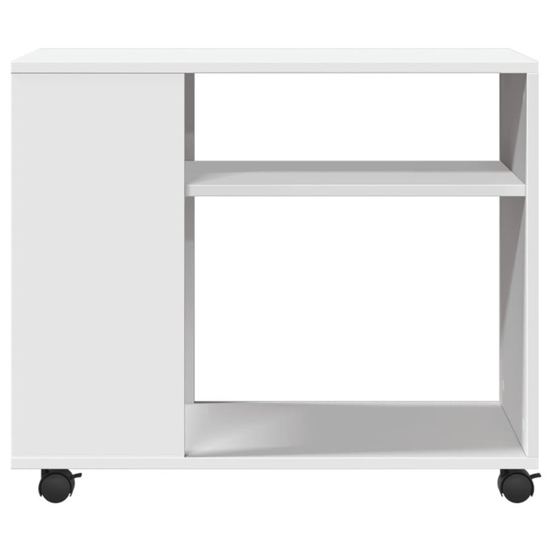 Casa si Gradina - Mobilier - Mese si birouri - Mese living - Masuta laterala cu roti, alb/maro, 70x35x60 cm lemn prelucrat - Infinity.ro
